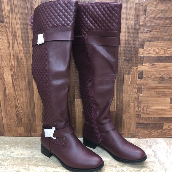 JUSTFAB Burgundy Keswick WC Flat Boots Size 7.5 - Picture 2 of 15
